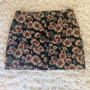 90s Floral Tapestry Mini Skirt